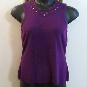 Jaclyn Smith Classic Purple Knit Top